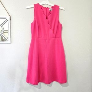 New ELLE bubblegum pink scalloped dress